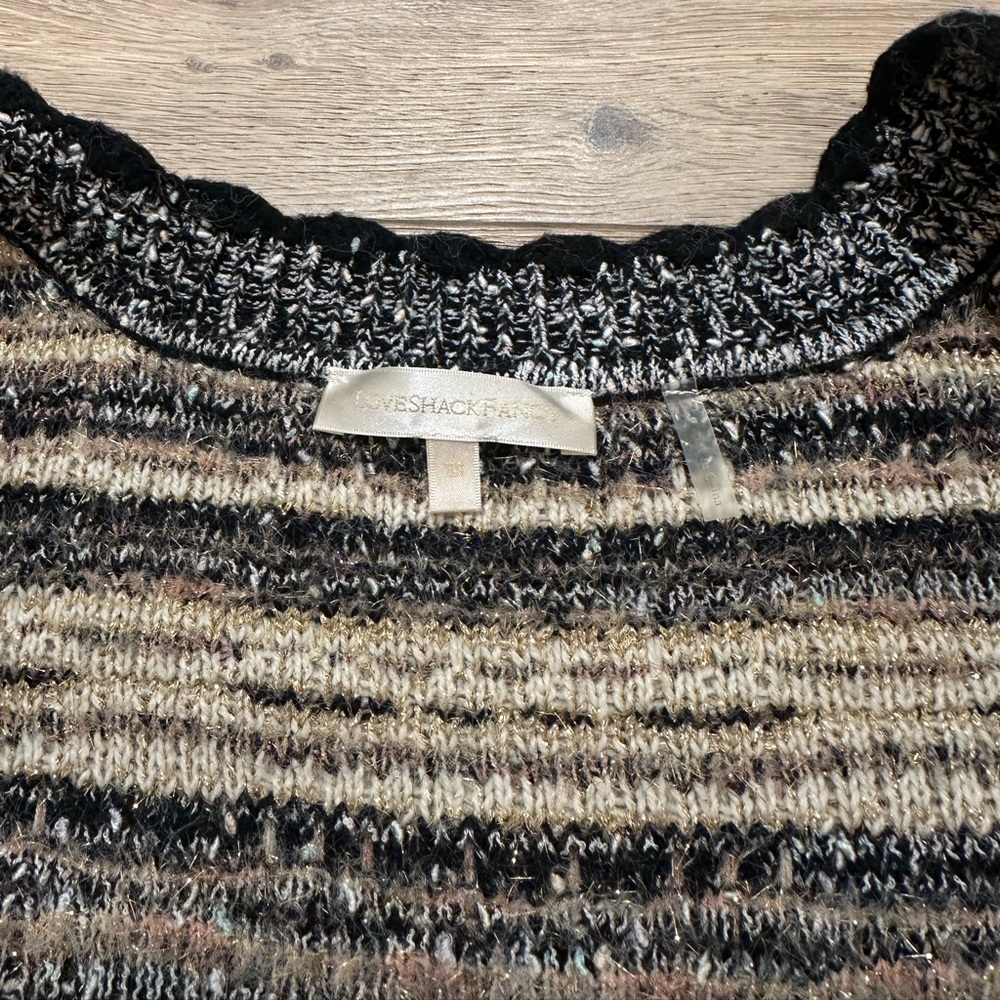 Loveshackfancy Chantria Tweed Boucle cropped cardigan with Black and gold - Picture 10 of 10